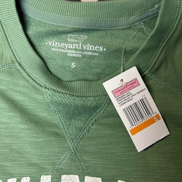 💚 🐳NWT- Vineyard Vines Cotton Terry Sweatshirt (Loden Frost, Size S) - Picture 5 of 8